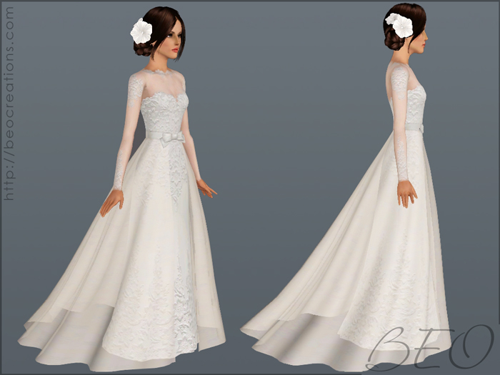 Wedding dress 28 for Sims 3 by BEO (2)